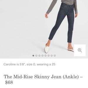 EUC Everlane midrise skinny jeans 26!